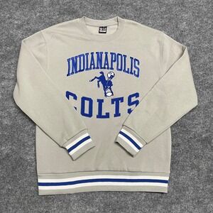 Indianapolis Colts Sweatshirt Men Medium Tan Embroidered NFL Football Ultra Game